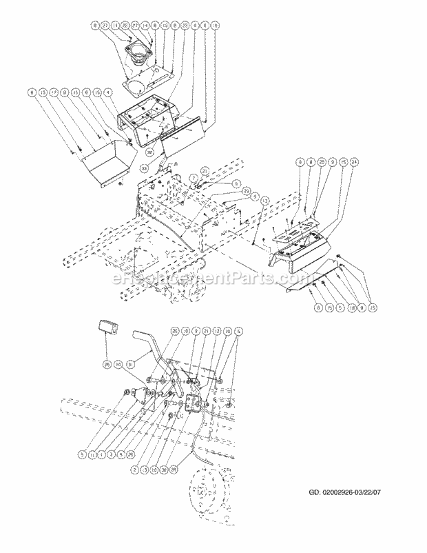 Brake Assembly Diagram and Parts List for M60-KH 53AH8CTX750-27HP-OHV Cub Cadet Lawn Tractor